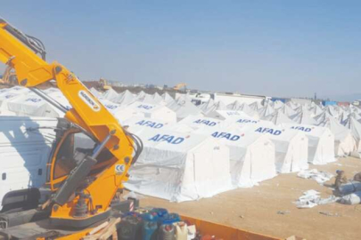 HATAY ’DE ÇADIR KENT  VE SAHRA HASTANESİ KURULUMUNA BAŞLANDI