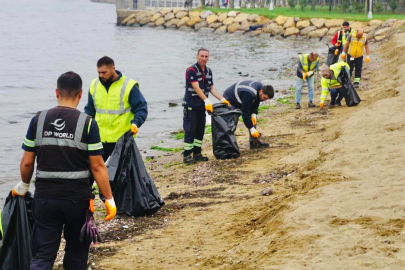 Sahil bandından 150 kilo atık toplandı