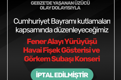 Körfez'de Cumhuriyet Bayramı konseri iptal edildi